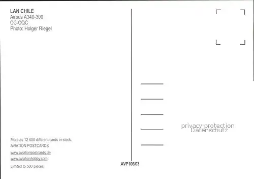 Flugzeuge Zivil Lan Chile Airbus A340 300 CC CQC Kat. Flug