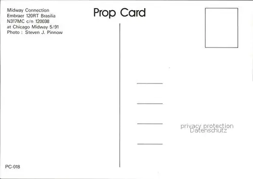 Flugzeuge Zivil Midway Connection Embraer 120RT Brasilia N317MC c n 120038 Kat. Flug