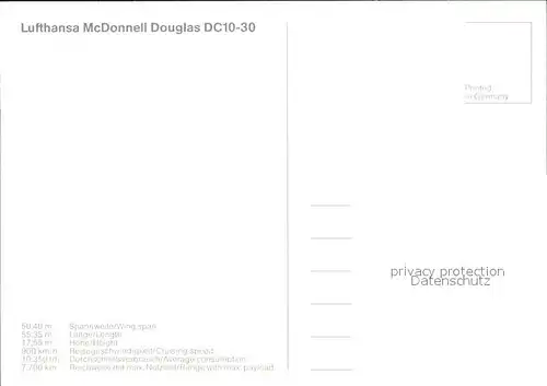 Lufthansa McDonnell Douglas DC10 30 Kat. Flug