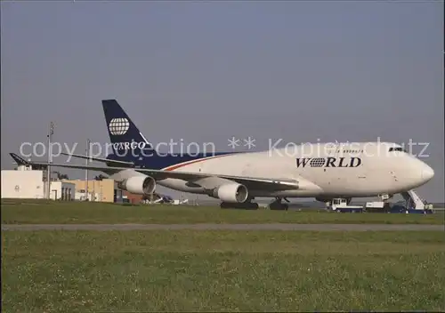 Flugzeuge Zivil World Airlines Cargo B 747 4H6 N740WA c n 25700 Kat. Flug