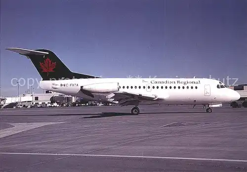 Flugzeuge Zivil Canadian Regional Air Canada Connector Fokker F28 1000 C FXTA c n 11064 Kat. Flug