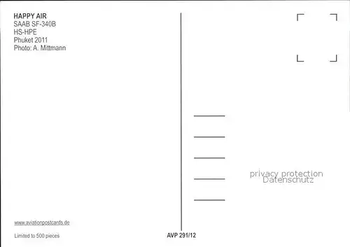 Flugzeuge Zivil Happy Air Saab SF 340B HS HPE  Kat. Flug