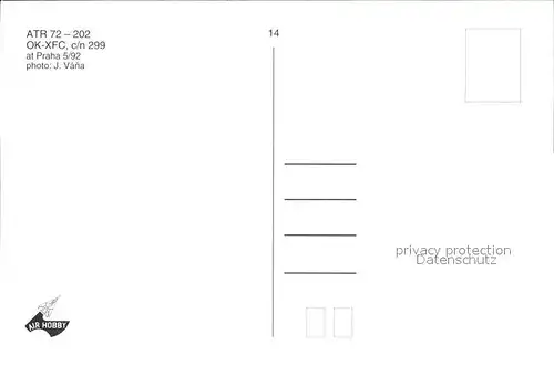 Flugzeuge Zivil ATR 72 202 OK XFC c n 299 Kat. Flug