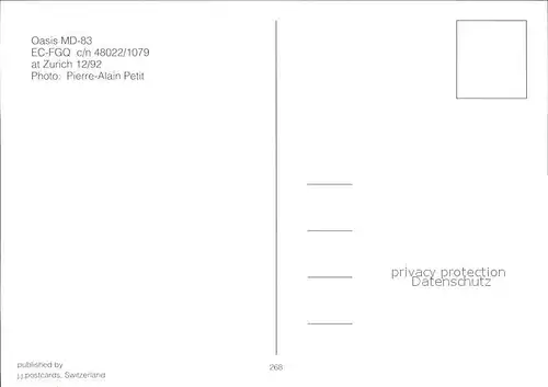 Flugzeuge Zivil Oasis MD 83 EC FGQ c n 48022 1079 Kat. Flug