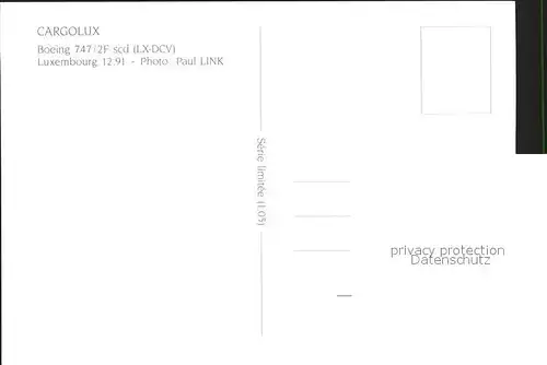 Flugzeuge Zivil Cargolux Boeing 747 2F scd LX DCV Kat. Flug