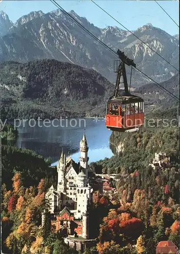 Seilbahn Tegelbergbahn Schwangau-Fuessen Koenigsschloss Neuschwanstein Hohenschwangau Alpsee  / Bahnen /