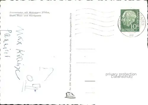 Seilbahn Jenner Watzmann Stein Meer Koenigsee  / Bahnen /