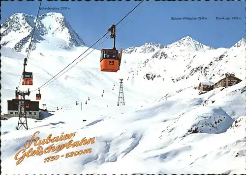 Seilbahn Stubaier Gletscherbahn Mittelstation Fernau Schaufelspitze / Bahnen /