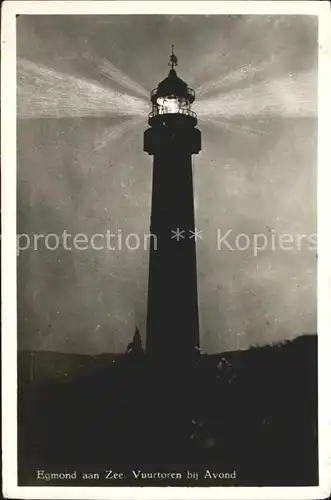 Leuchtturm Lighthouse Egmond aan Zee Vuurtoren bij Avond  Kat. Gebaeude