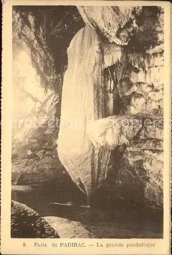 Hoehlen Caves Grottes Puits de Padirac Grande pendeloque Kat. Berge