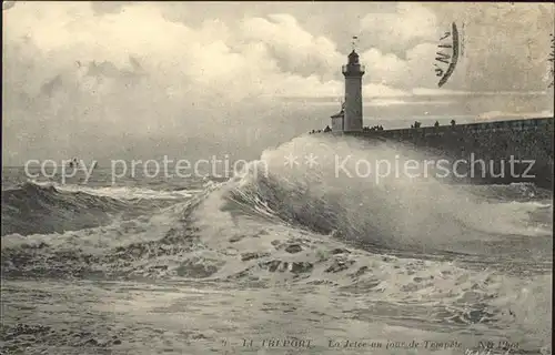 Leuchtturm Lighthouse Le Treport Jetee Tempete  Kat. Gebaeude