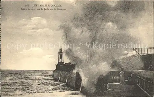 Leuchtturm Lighthouse Les Sables d Olonne Coup de Mer Jetee Chaume Kat. Gebaeude