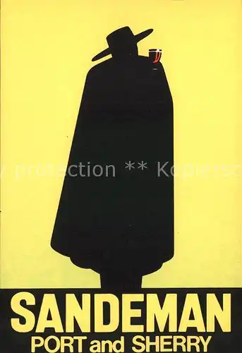 Wein Spirituosen Sandeman Poster George Massiot Werbung Kat. Lebensmittel