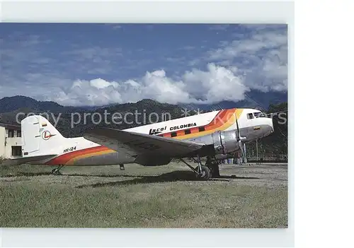 Flugzeuge Zivil Lacol Colombia DC 3 C 47DL HK 124 c n 4349 Kat. Airplanes Avions