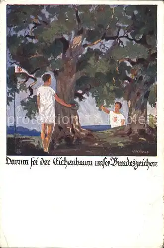 Kuenstlerkarte Amtsberg Eichenbaum Bundeszeichen Deutsche Turnerschaft Kat. Kuenstlerkarte