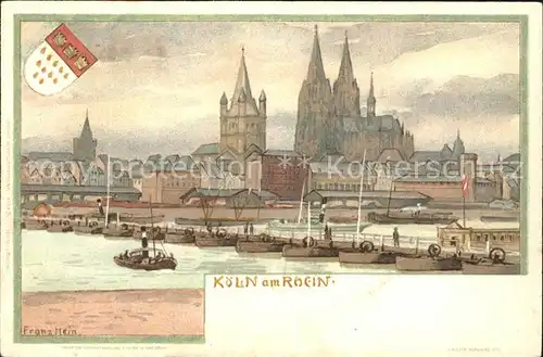 Hein Franz Koeln am Rhein Boote Dom Kat. Kuenstlerlitho