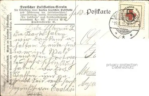 Verlag Deutscher Luftflottenverein Prof. Hans Rudolf Schulze Zeppelin Kat. Militaria WK1