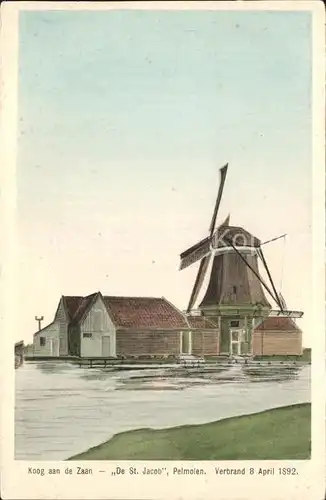 Windmuehle Koog aan de Zaan St. Jacob Pelmolen Verbrand  Kat. Gebaeude und Architektur