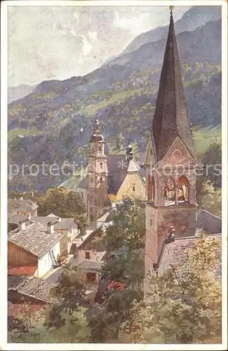 Compton E. H. Berchtesgaden Protestant- und Franziskanerkirche / Kuenstlerkarte /