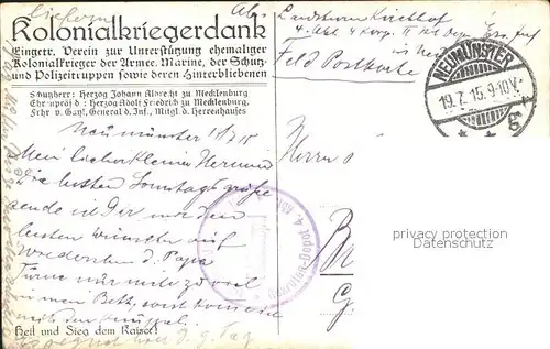 Wilhelm II Adler Fahnen Schwarz Weiss Rot Krone Kolonialkriegerdank  Kat. Persoenlichkeiten