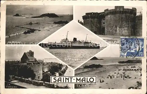 Dampfer Oceanliner Le Falaise Saint Malo Chateau Piscine Plage  Kat. Schiffe