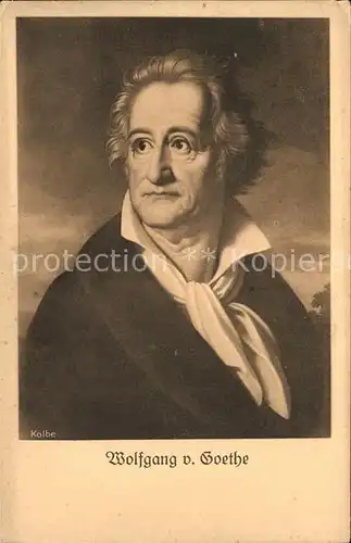 Goethe Johann Wolfgang von Kuenstlerkarte Kolbe  Kat. Dichter