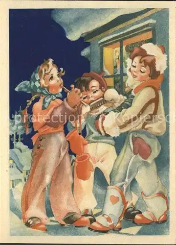 Mundharmonika Kinder Floete Weihnachten Musikanten Handschuhe Kat. Musik