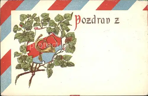 Wappen Tschechien Waldhorn Pozdrav  Kat. Heraldik