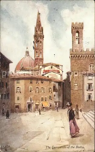 Verlag Tucks Oilette Nr. 7374 Church of the Badia Campanile Florenz  Kat. Verlage