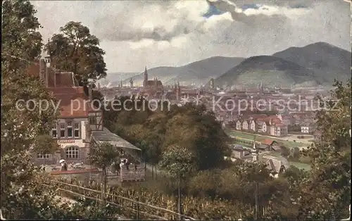 Hoffmann Heinrich Freiburg im Breisgau vom Lorettoberg Nr. 7 Kat. Kuenstlerkarte