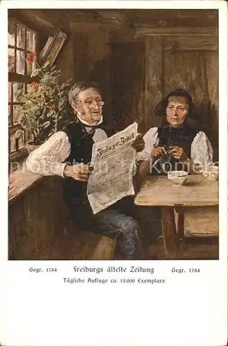 Zeitung Freiburg im Breisgau Handarbeit Haekeln  Kat. Druckerei