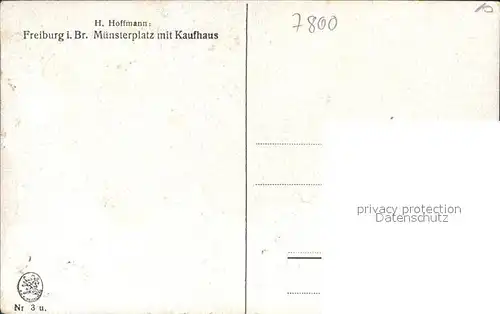 Hoffmann Heinrich Freiburg im Breisgau Muensterplatz Kaufhaus  Kat. Kuenstlerkarte