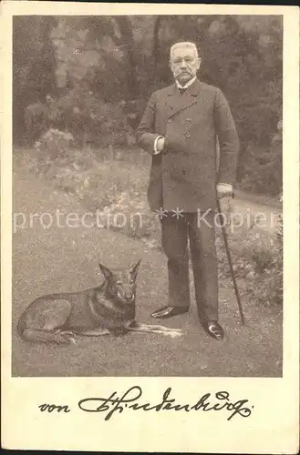 Hindenburg Hund Ostern 1925 Kat. Persoenlichkeiten