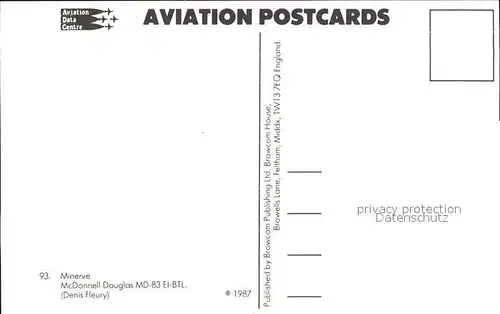 Flugzeuge Zivil Minerve McDonnell Douglas MD 83 EI BTL Kat. Flug