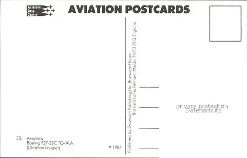 Flugzeuge Zivil Aviateca Boeing 727 25C TG ALA Kat. Flug