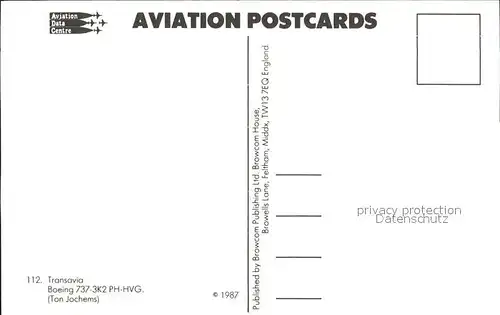 Flugzeuge Zivil Transavia Boeing 737 3K2 PH HVG Kat. Flug