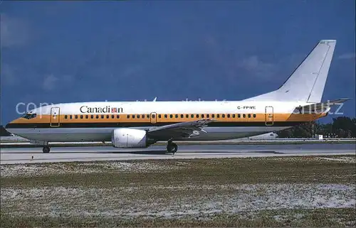 Flugzeuge Zivil Canadian Monarch cs Boeing 737 3Y0 C FPWE c n 23497 Kat. Flug