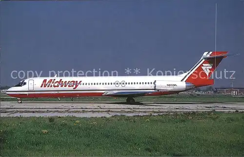 Flugzeuge Zivil Midway McDDouglas MD 87 N802ML c n 19725 Kat. Flug