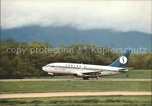 Flugzeuge Zivil Sabena Boeing 737  Kat. Flug