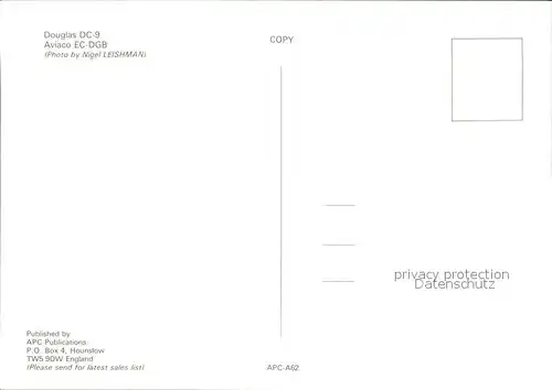 Flugzeuge Zivil Aviaco Douglas DC 9 EC DGB Kat. Flug