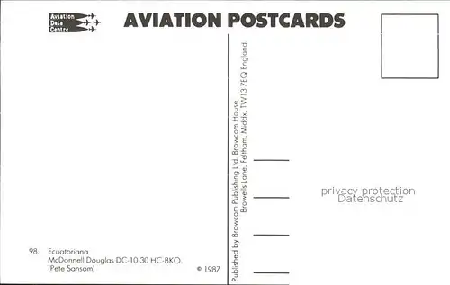 Flugzeuge Zivil Ecuatoriana McDonnell Douglas DC 10 30 HC BKO Kat. Flug