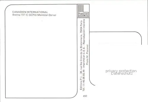 Flugzeuge Zivil Canadien International Boeing 737 C GCPX Kat. Flug