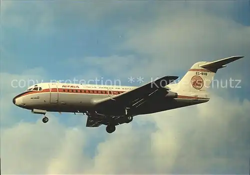 Flugzeuge Zivil Iberia Fokker F28 Fellowship EC BVB Kat. Flug