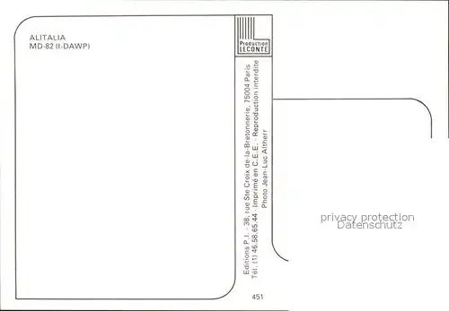 Flugzeuge Zivil Alitalia D 82 I DAWP Kat. Flug
