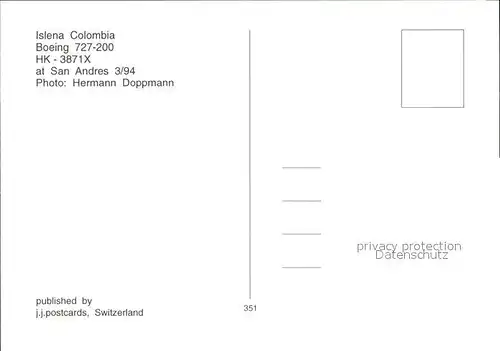 Flugzeuge Zivil Islena Colombia Boeing 727 200 HK 3871X  Kat. Flug