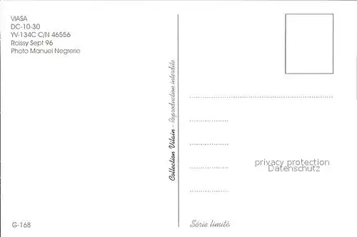 Flugzeuge Zivil Viasa Venezuela DC 10 30 YV 134C c n 46556  Kat. Flug