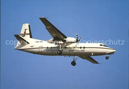 Flugzeuge Zivil Oman Air Fokker F 27 500 A40 FG cn 10642 Kat. Flug