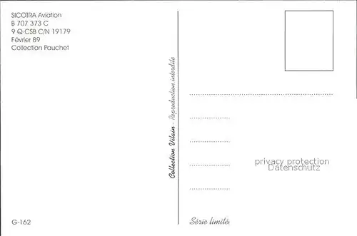 Flugzeuge Zivil Sicotra Aviation B707 373C 9Q CSB c n 19179 Kat. Flug