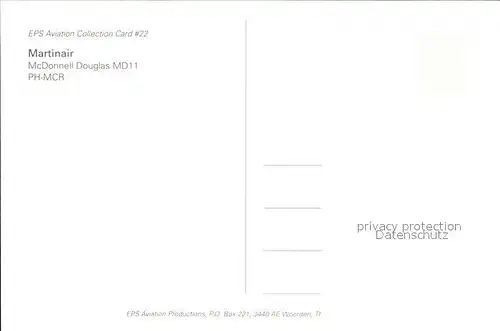 Flugzeuge Zivil Martinair McDonnell Douglas MD11 PH MCR  Kat. Flug