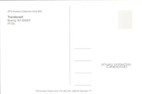 Flugzeuge Zivil Transbrasil boeing 767 283ER PT TAI Kat. Flug